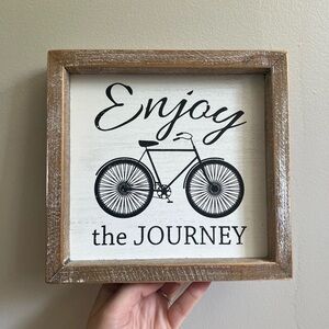 Wooden Framed Wall Art with Bicycle Design